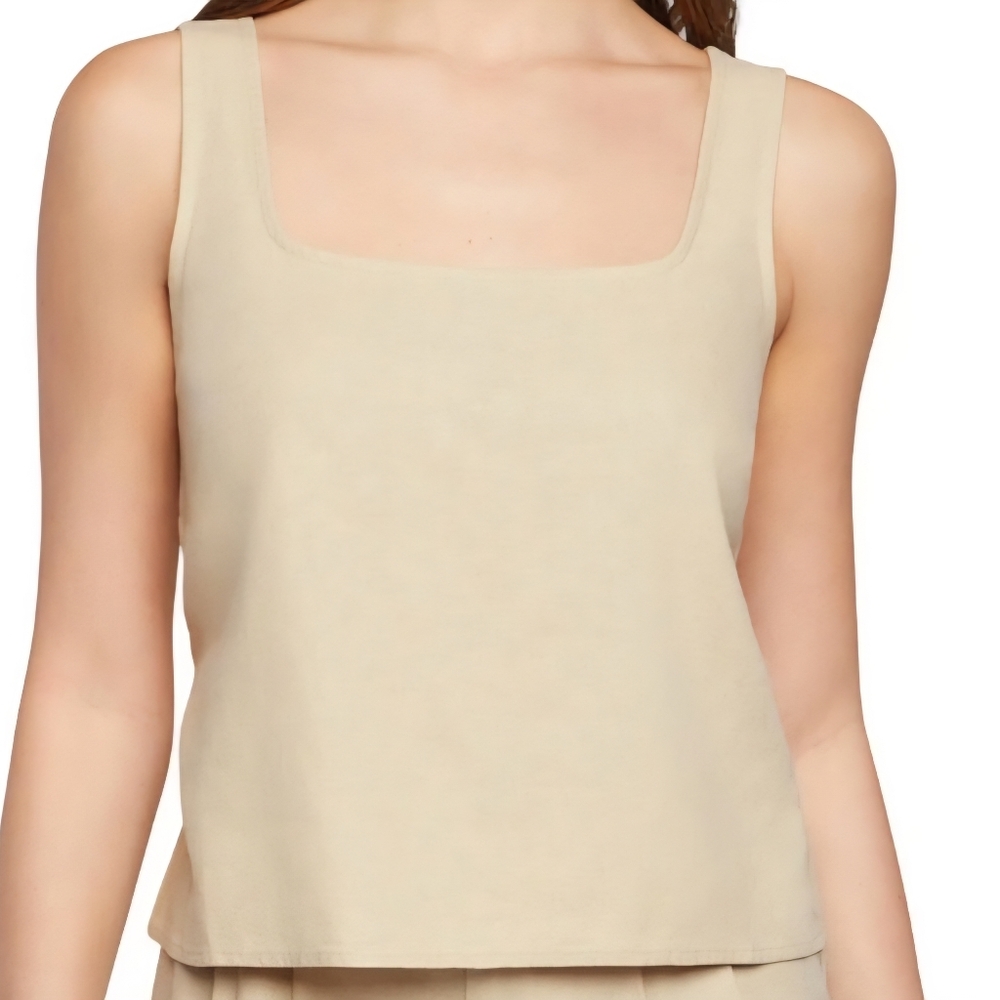 Express Women's Linen Tank Size XL Khaki Machine Washable